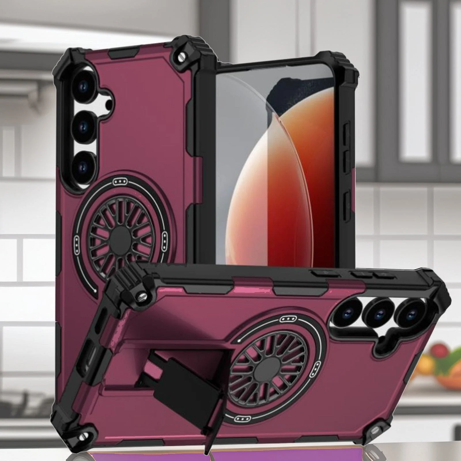 Samsung Galaxy S24+ / S25+ Rugged Magsafe Fidget Ring Armor Cover - Image 2