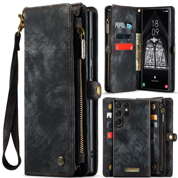 Samsung Galaxy S24 Ultra 5G CaseMe 008 2-In-1 Wallet with Detachable Cover, 8 Card Slots + Zip Pocket