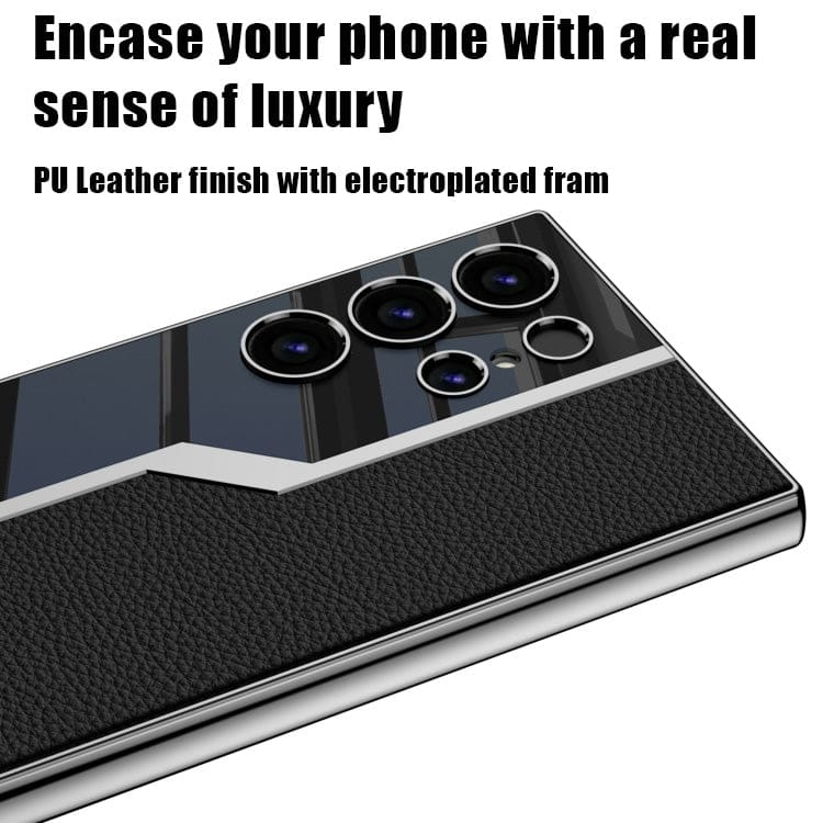 Samsung Galaxy S24 Ultra 5G GKK Rigid Leather Electroplated Cover - Image 2