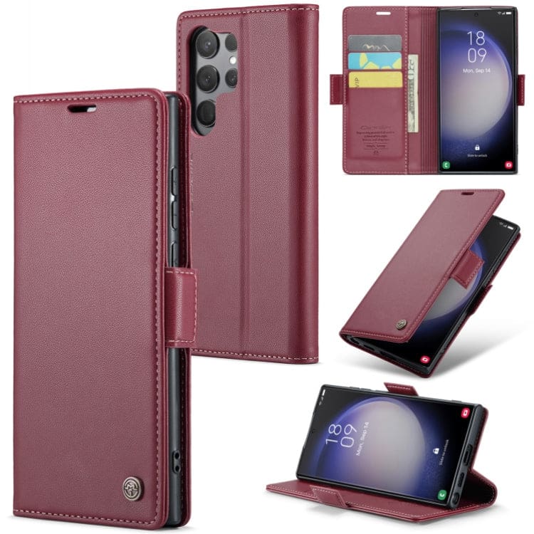 Samsung Galaxy S24 Ultra CaseMe 023 Wallet Flip Cover, RFID Protection, Card Holder