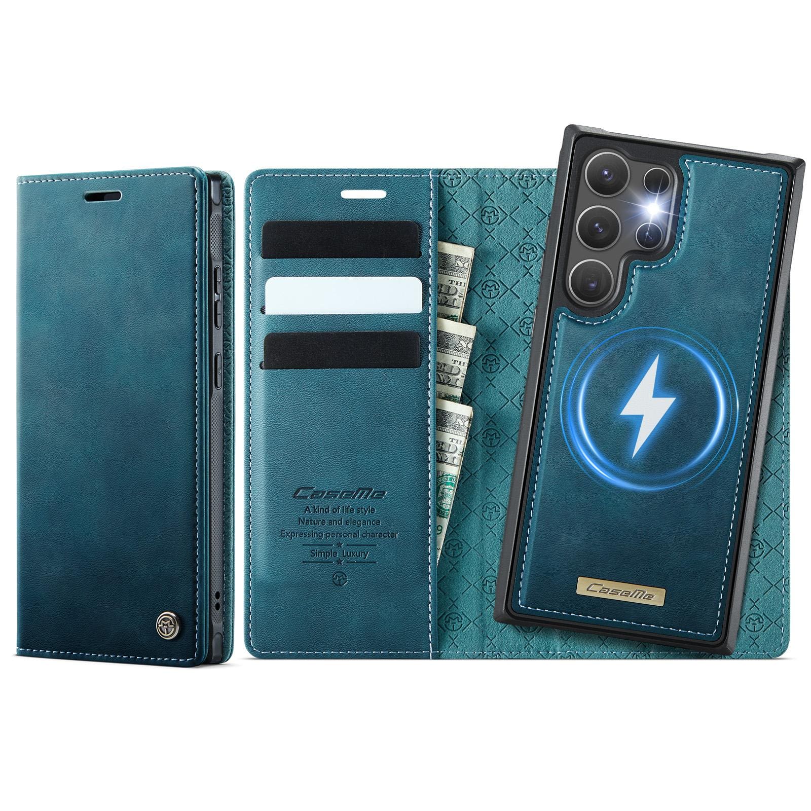 Samsung Galaxy S24 Ultra CaseMe C49 Detachable Flip Cover, RFID Protection, Card Holder