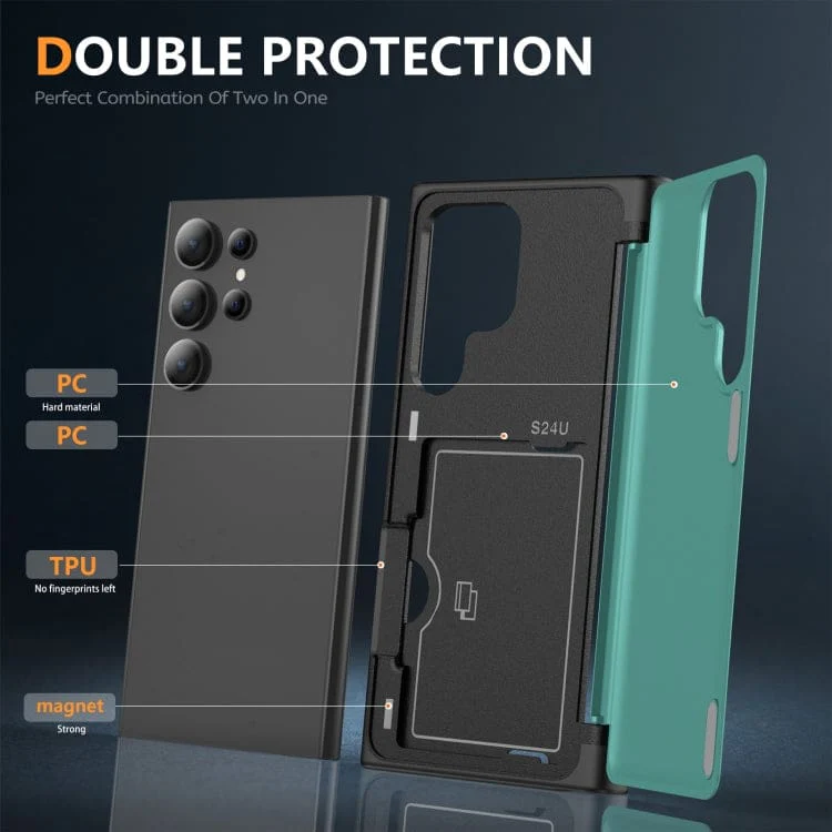 Samsung Galaxy S24 Ultra HardCase Card Holder Flip Cover - Image 3