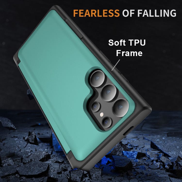 Samsung Galaxy S24 Ultra HardCase Card Holder Flip Cover - Image 4