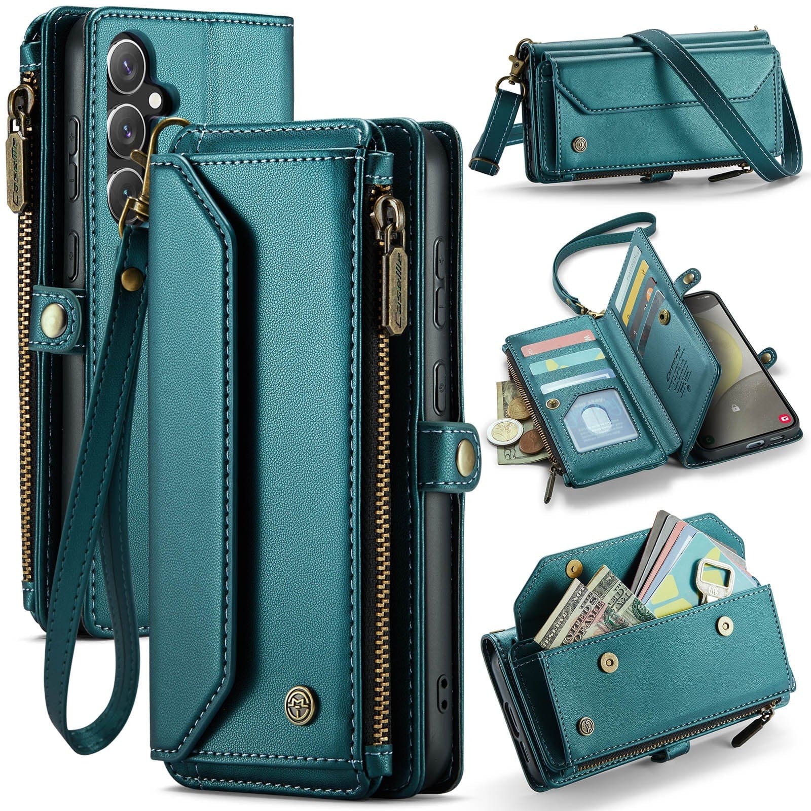 Samsung Galaxy S24 5G CaseMe C36 Wallet, Multi-Card Slots, Cash Pocket, Zipped Wallet - Image 8