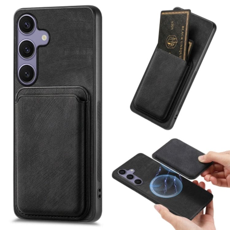 Samsung Galaxy S25 Smooth Leather Magsafe Cover with Removable Card Wallet - Image 7