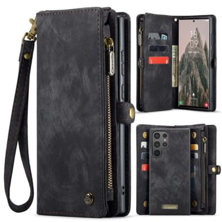 Samsung Galaxy S25 Ultra 5G CaseMe 008 2-In-1 Wallet with Detachable Cover, 8 Card Slots + Zip Pocket