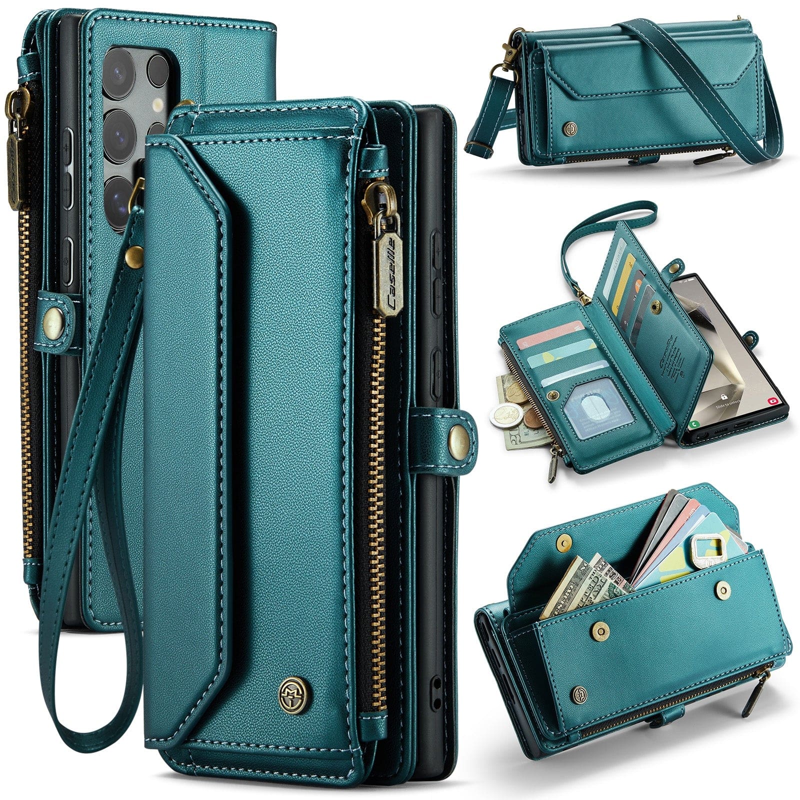 Samsung Galaxy S24 Ultra 5G CaseMe C36 Wallet, Multi-Card Slots, Cash Pocket, Zipped Wallet - Image 8