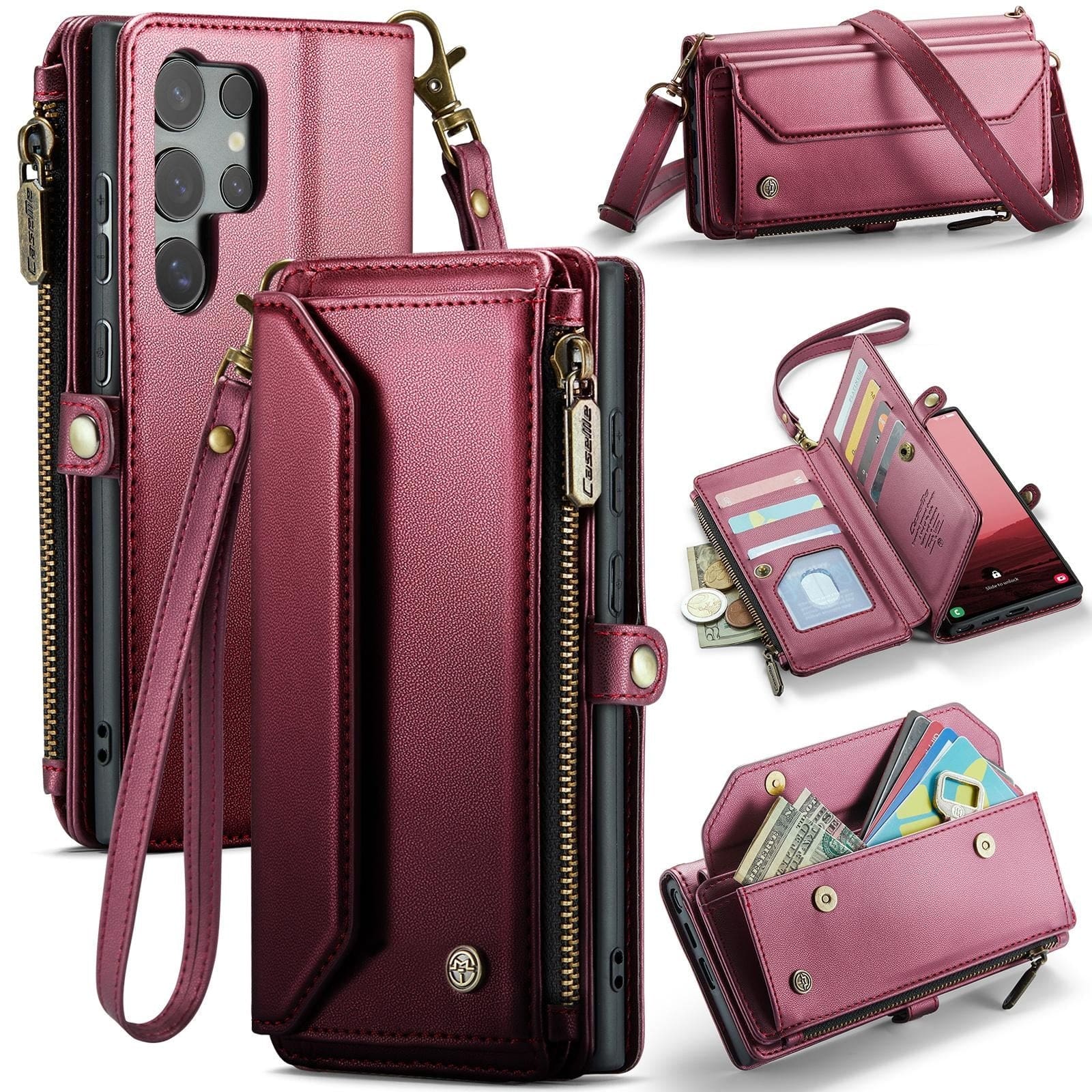 Samsung Galaxy S25 Ultra 5G CaseMe C36 Wallet, Multi-Card Slots, Cash Pocket, Zipped Wallet - Image 9