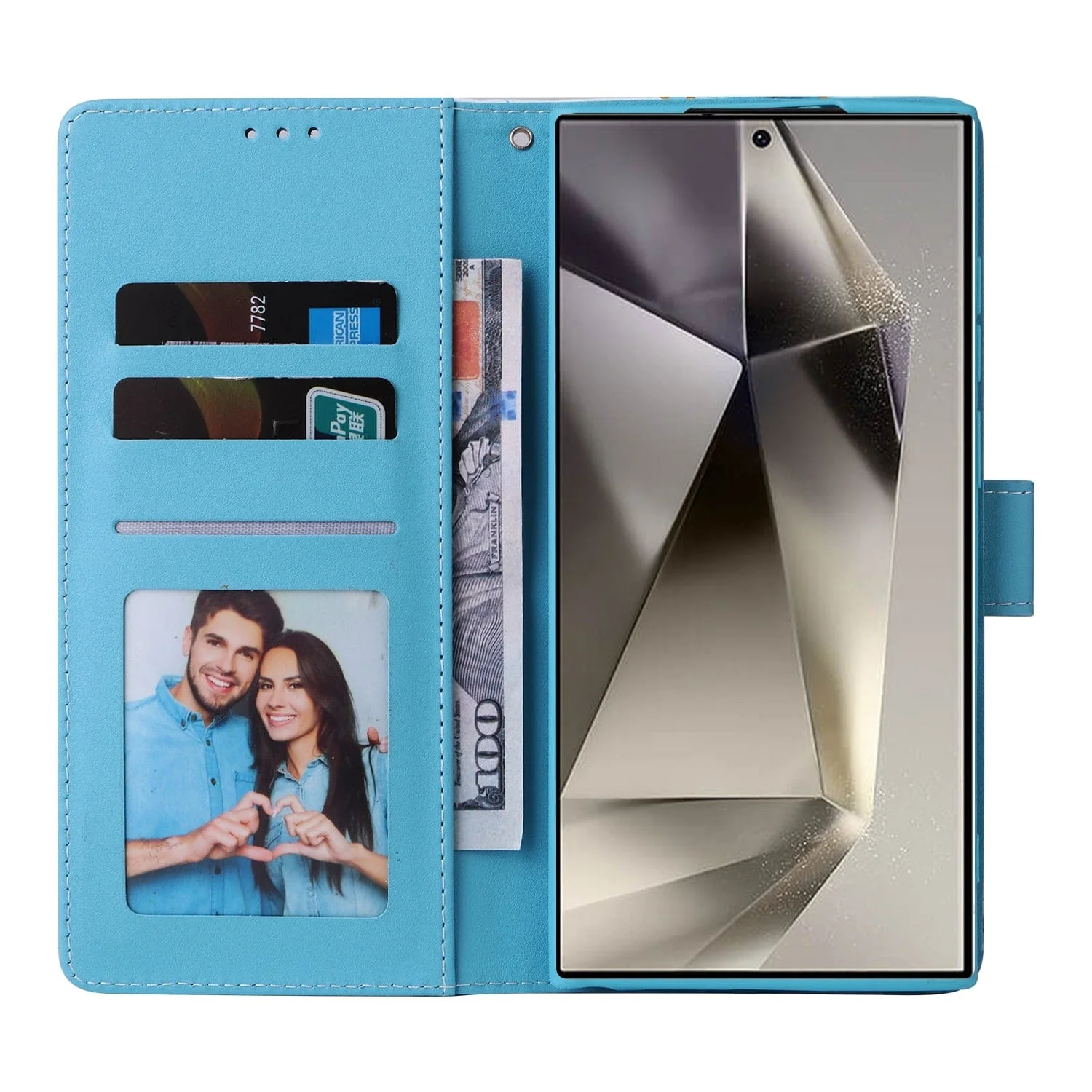 Samsung Galaxy S25 Ultra Marble Patterned Flip Wallet, Card Slots - Image 4