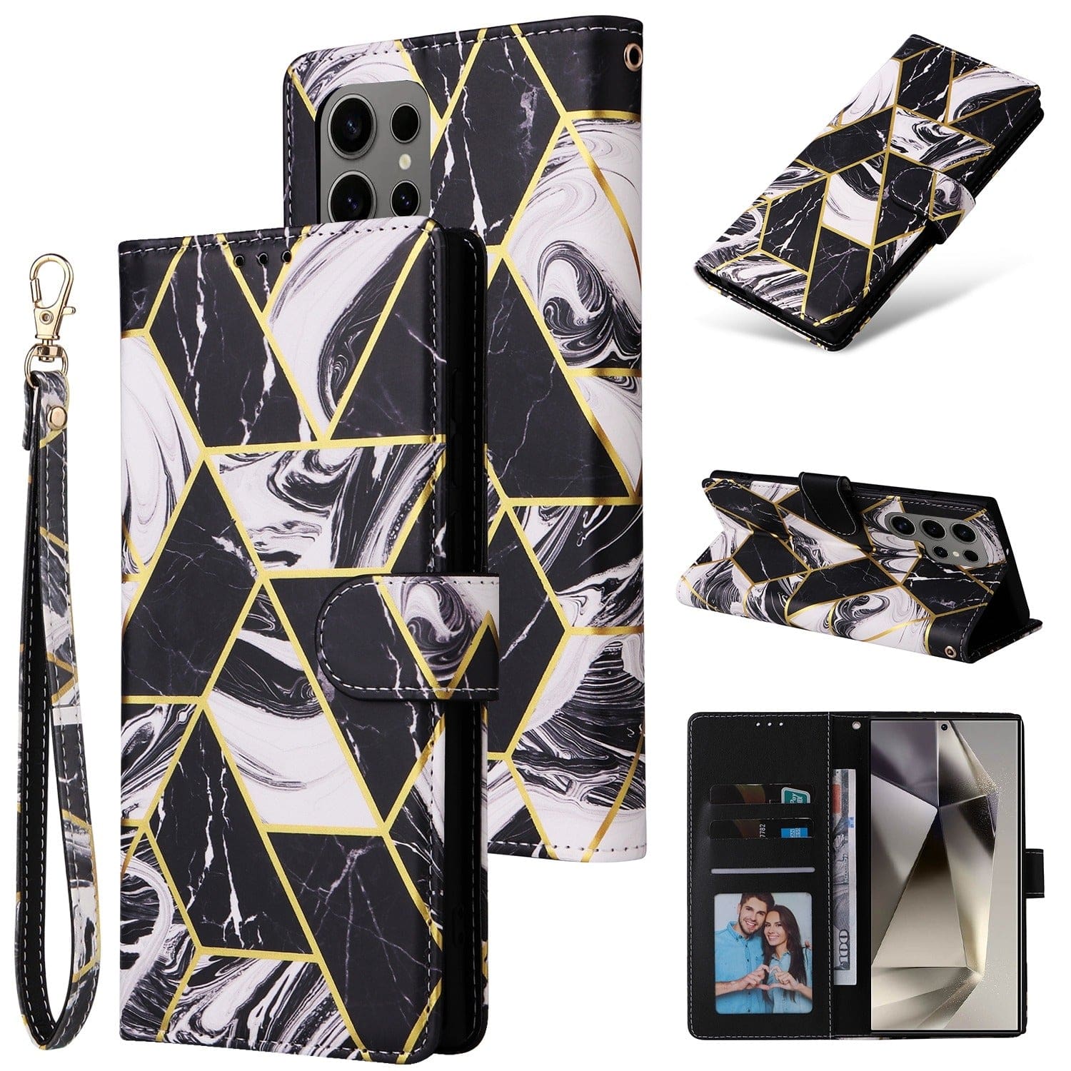 Samsung Galaxy S25 Ultra Marble Patterned Flip Wallet, Card Slots - Image 9