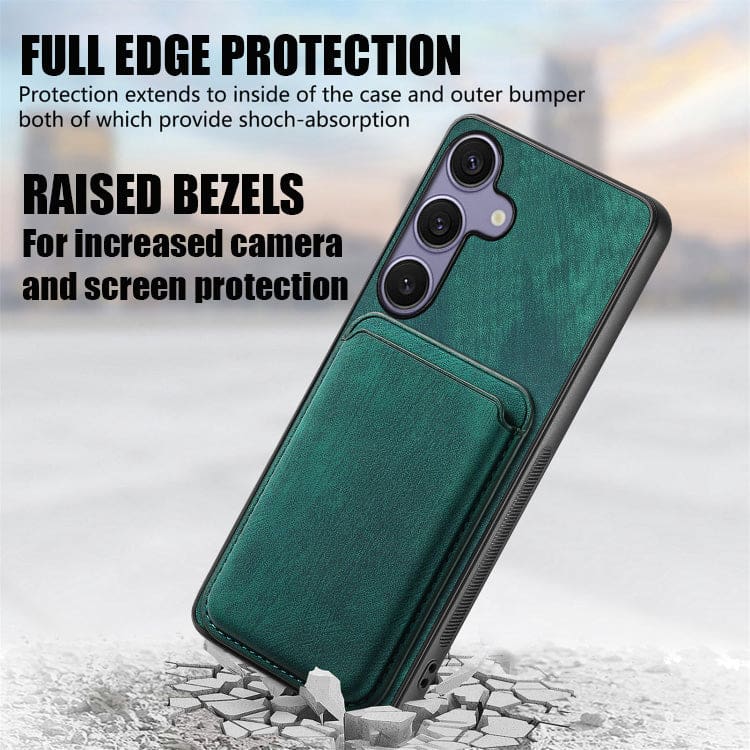 Samsung Galaxy S25 Smooth Leather Magsafe Cover with Removable Card Wallet - Image 4