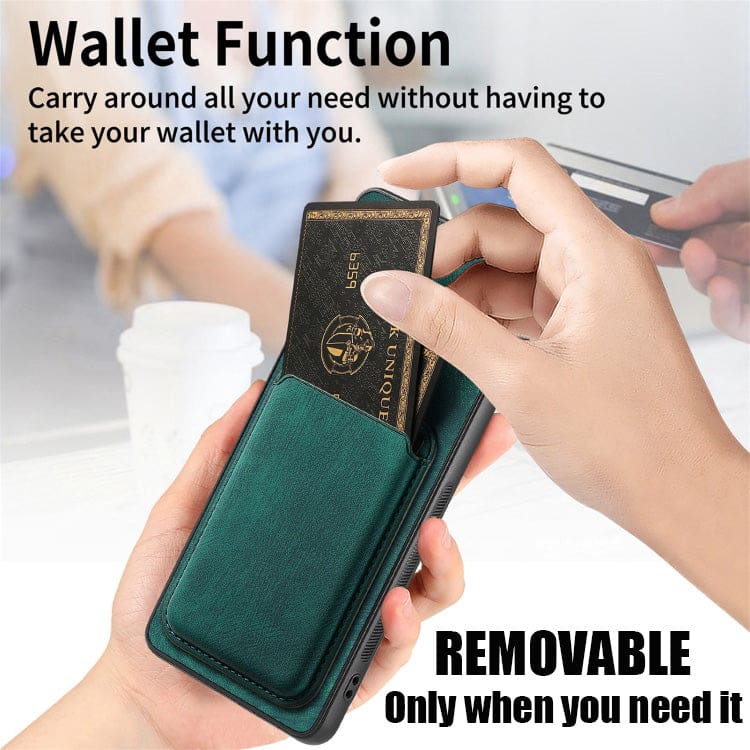 Samsung Galaxy S25 Smooth Leather Magsafe Cover with Removable Card Wallet - Image 5