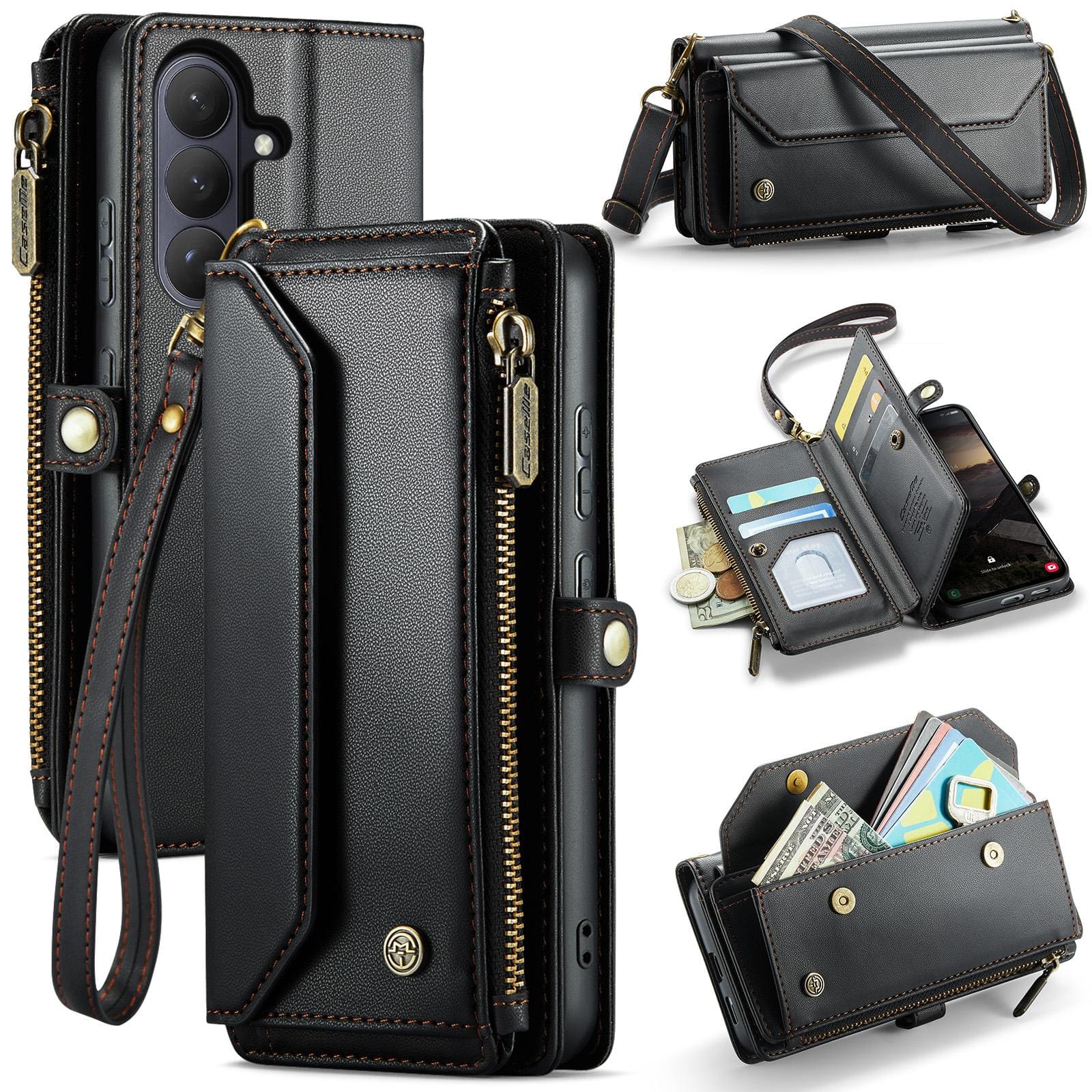 Samsung Galaxy S26+ 5G CaseMe C36 Wallet, Multi-Card Slots, Cash Pocket, Zipped Wallet - Image 11