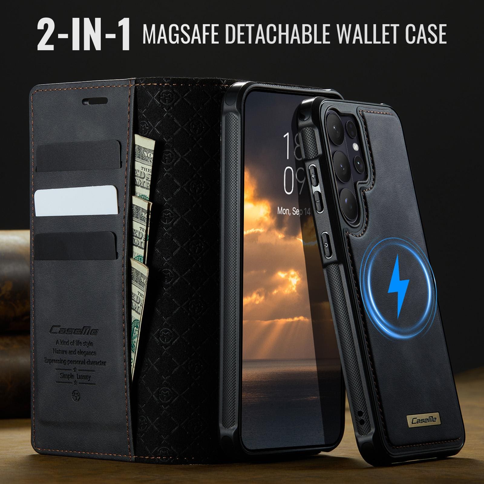 Samsung Galaxy S26 Ultra CaseMe C49 Detachable Flip Cover, RFID Protection, Card Holder - Image 10