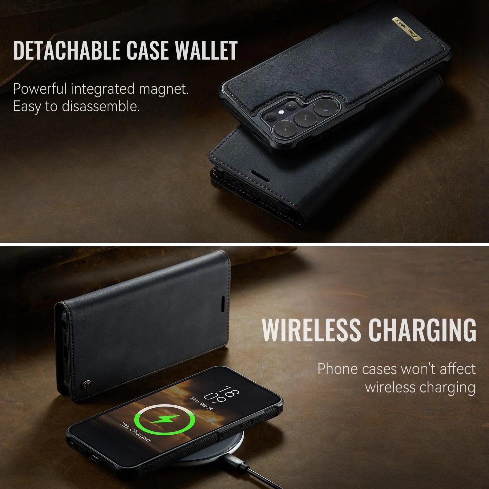 Samsung Galaxy S26 Ultra CaseMe C49 Detachable Flip Cover, RFID Protection, Card Holder - Image 3