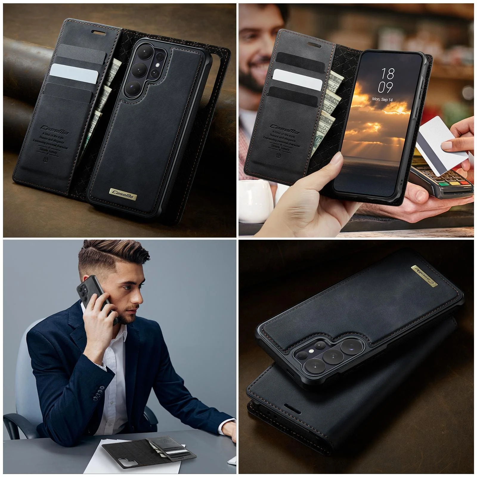 Samsung Galaxy S26 Ultra CaseMe C49 Detachable Flip Cover, RFID Protection, Card Holder - Image 6