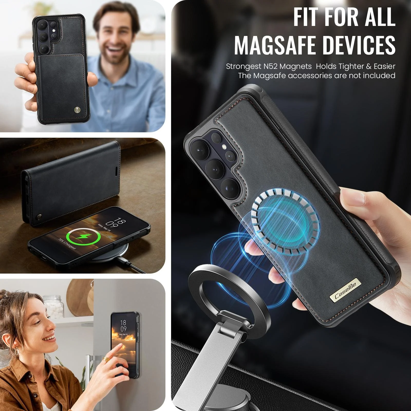 Samsung Galaxy S26 Ultra CaseMe C49 Detachable Flip Cover, RFID Protection, Card Holder - Image 9