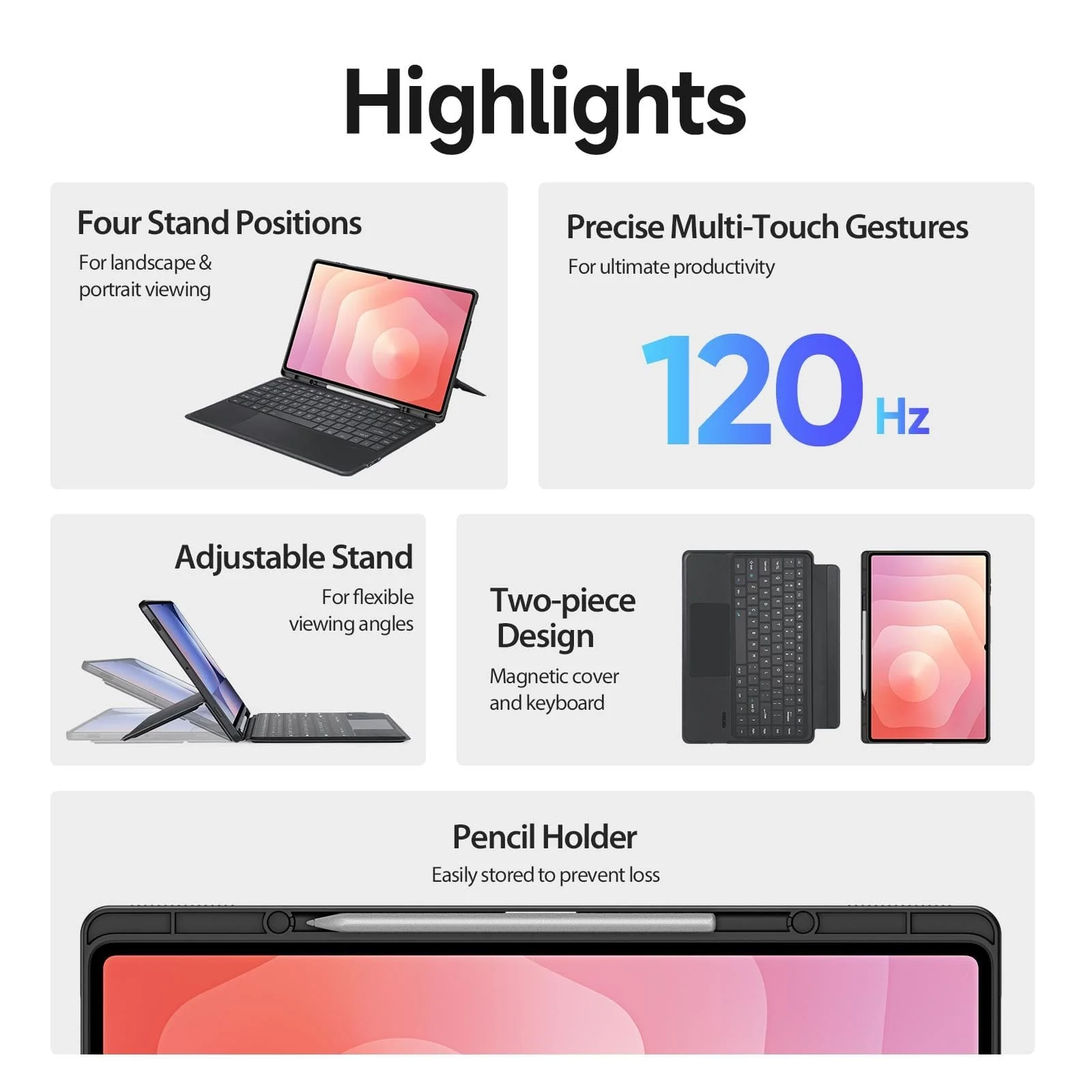 Samsung Galaxy Tab S11 Ultra Dux Ducis DK Detachable Bluetooth Backlit Keyboard Cover - Image 4