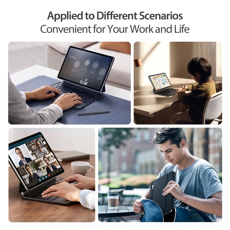 Samsung Galaxy Tab S9/S9 FE/S10 FE/S10 Lite Dux Ducis Wireless Bluetooth Keyboard | Magnetic Floating Stand Cover with Trackpad - Image 3