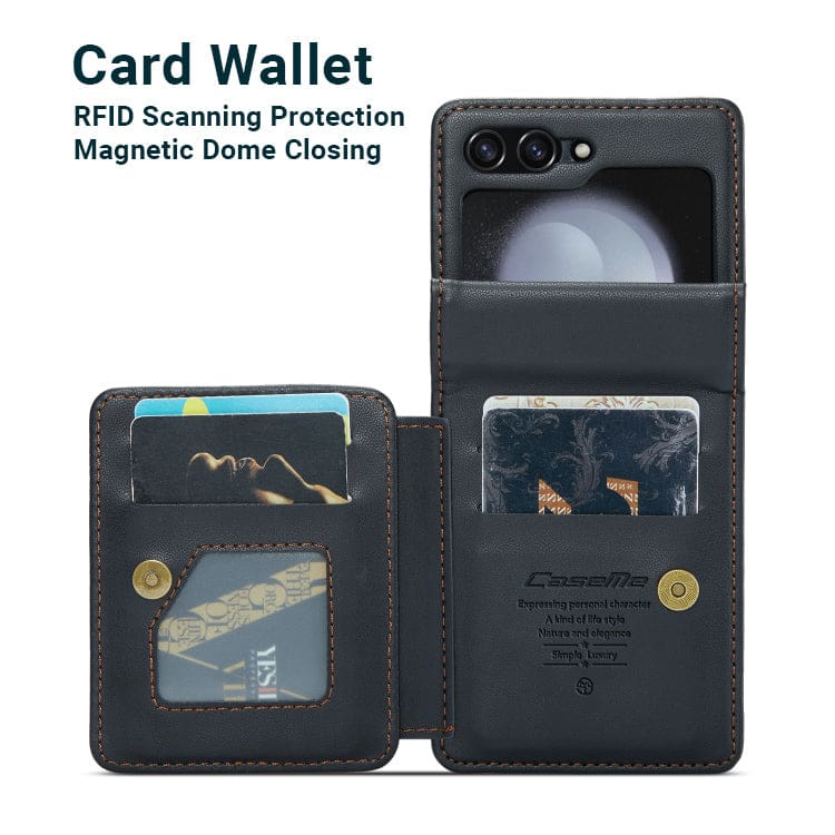 Samsung Galaxy Z Flip 5 CaseMe C22 Rear Wallet Cover with Card Slots - Image 2