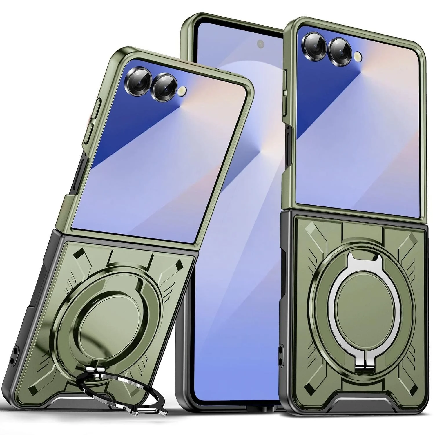 Samsung Galaxy Z Flip 7 Rugged Magsafe Rotating Ring Protective Cover - Image 2