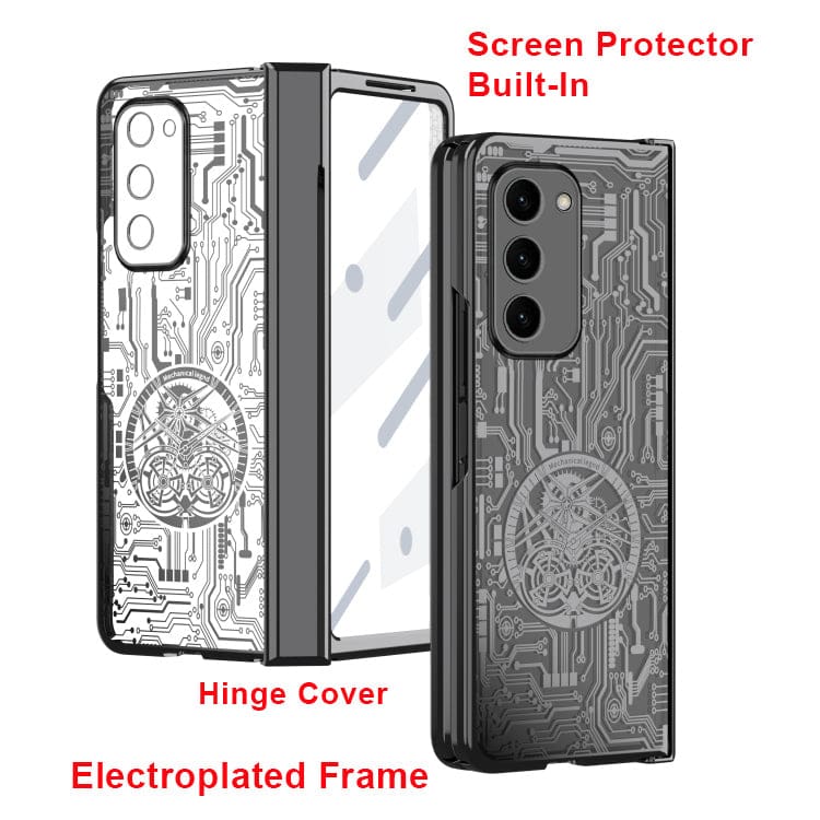 Samsung Galaxy Z Fold 2 Electroplated Mecha Cover with screen Protection - Image 2