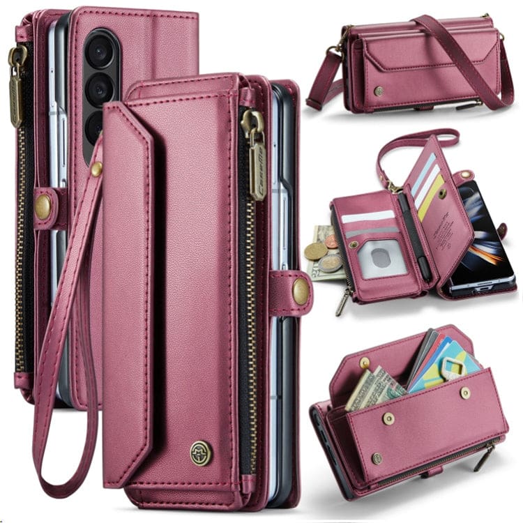 Samsung Galaxy Z Fold 3 CaseMe C36 Wallet, 7 Card Slots, Cash Pocket, Zipped Coin Wallet