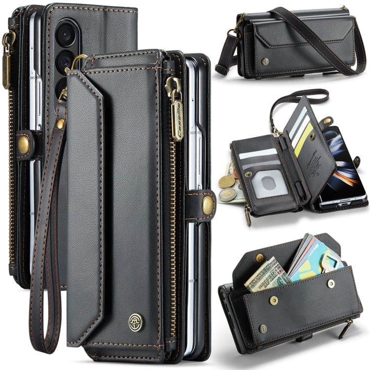 Samsung Galaxy Z Fold 3 CaseMe C36 Wallet, 7 Card Slots, Cash Pocket, Zipped Coin Wallet - Image 2