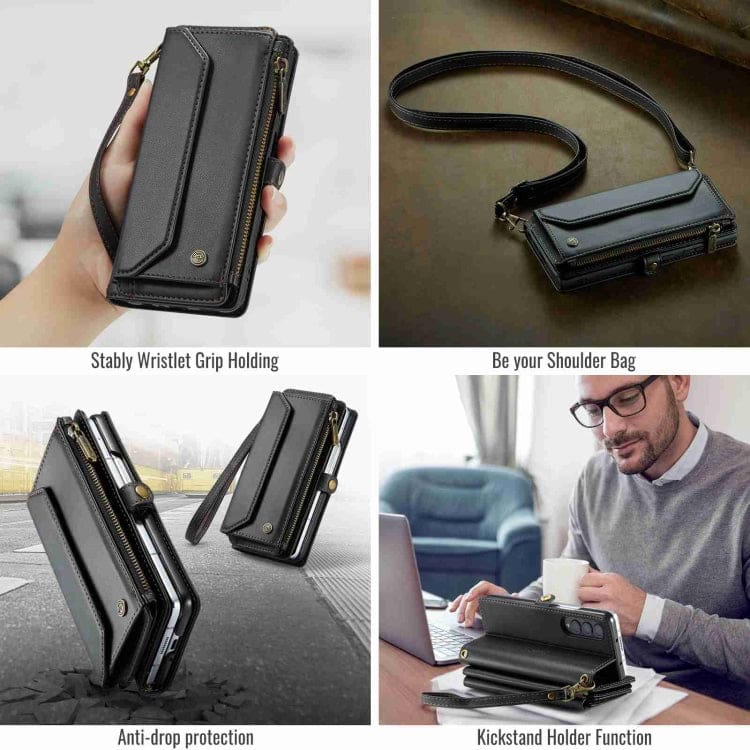 Samsung Galaxy Z Fold 3 CaseMe C36 Wallet, 7 Card Slots, Cash Pocket, Zipped Coin Wallet - Image 8