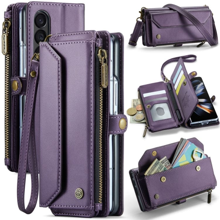 Samsung Galaxy Z Fold 3 CaseMe C36 Wallet, 7 Card Slots, Cash Pocket, Zipped Coin Wallet - Image 9