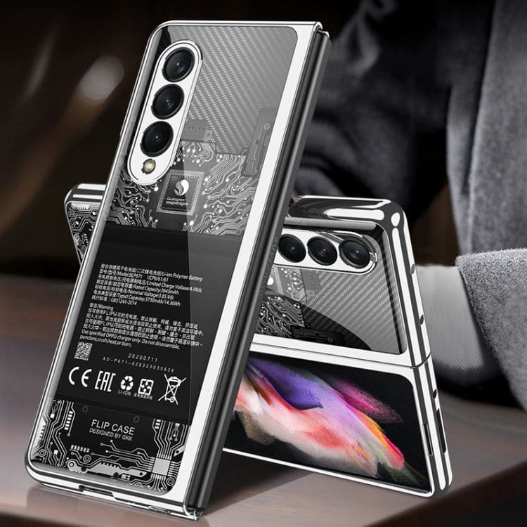Samsung Galaxy Z Fold 3 Electroplated Frame, Glass Rear Panel Rigid Cover