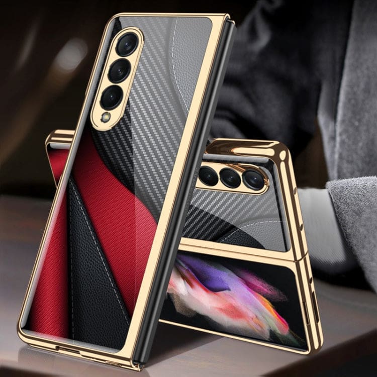 Samsung Galaxy Z Fold 3 Electroplated Frame, Glass Rear Panel Rigid Cover - Image 7