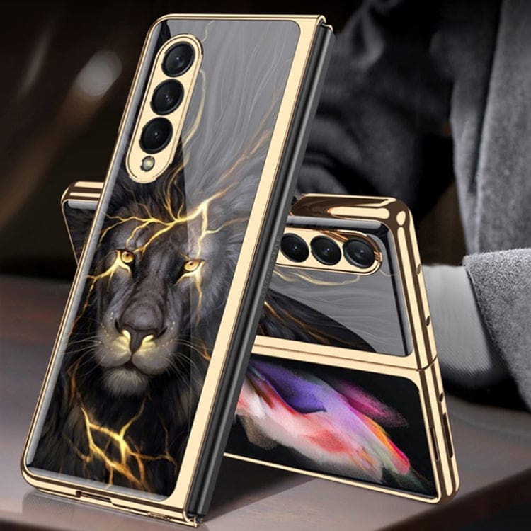 Samsung Galaxy Z Fold 3 Electroplated Frame, Glass Rear Panel Rigid Cover - Image 8
