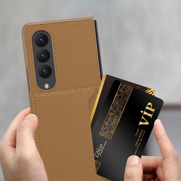 Samsung Galaxy Z Fold 4 5G GKK Ultra Slim Leather Texture Cover, Card Slot/Stand - Image 2