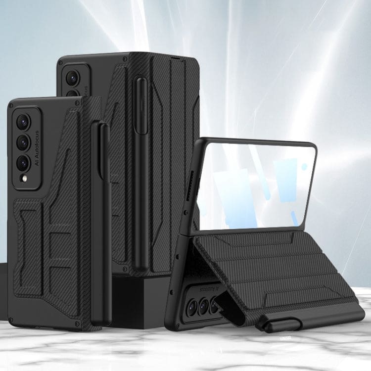Samsung Galaxy Z Fold 4 5G GKK Pen Holder Cover, Glass Screen Protector, Card Slots