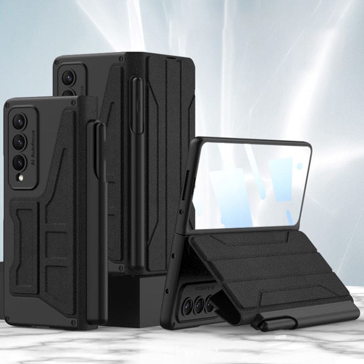 Samsung Galaxy Z Fold 4 5G GKK Pen Holder Cover, Glass Screen Protector, Card Slots - Image 6