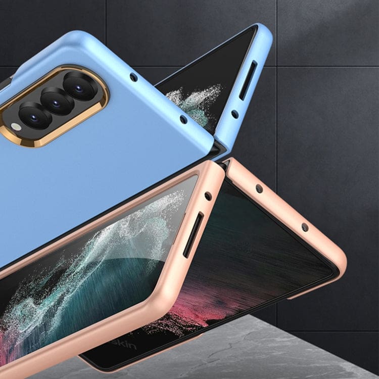Samsung Galaxy Z Fold 4 5G GKK Ultra Thin Rigid Cover, Gold Electroplated Camera Frame - Image 4