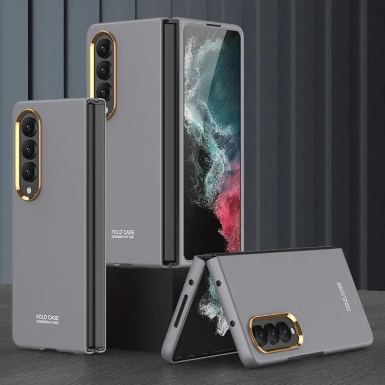 Samsung Galaxy Z Fold 4 5G GKK Ultra Thin Rigid Cover, Gold Electroplated Camera Frame - Image 7