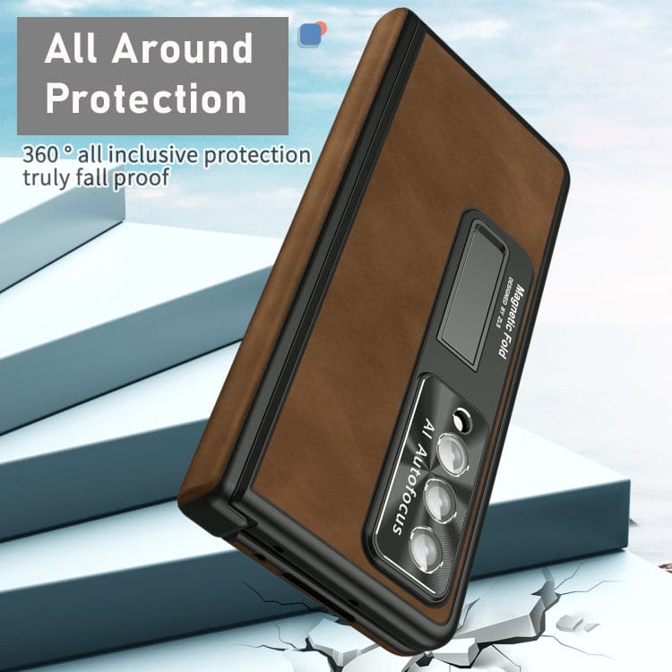 Samsung Galaxy Z Fold 4 5G Napa Deluxe Cover, Front Screen Protector, Hinge Cover, Fold Out Stand - Image 4