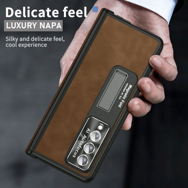Samsung Galaxy Z Fold 4 5G Napa Deluxe Cover, Front Screen Protector, Hinge Cover, Fold Out Stand - Image 5