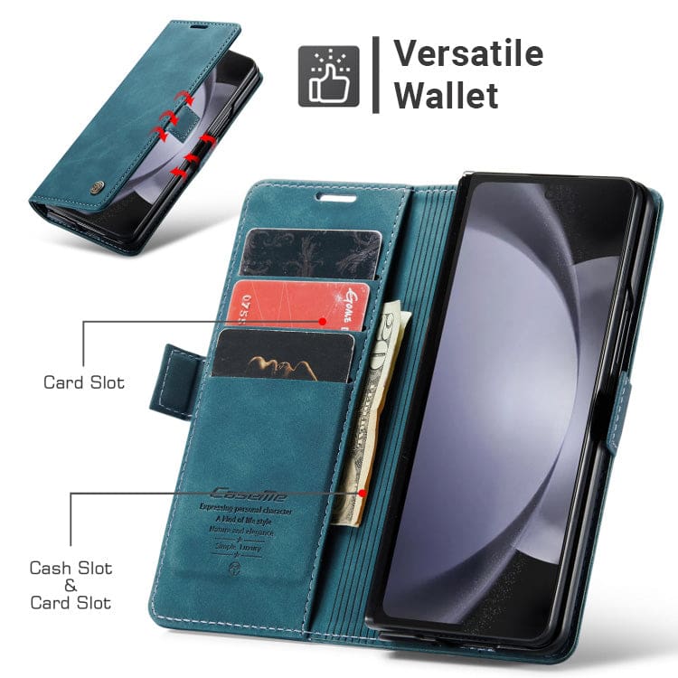 Samsung Galaxy Z Fold 5 CaseMe 013 Wallet Flip Cover, Magnetic Closing Cover, Card Slots - Image 4