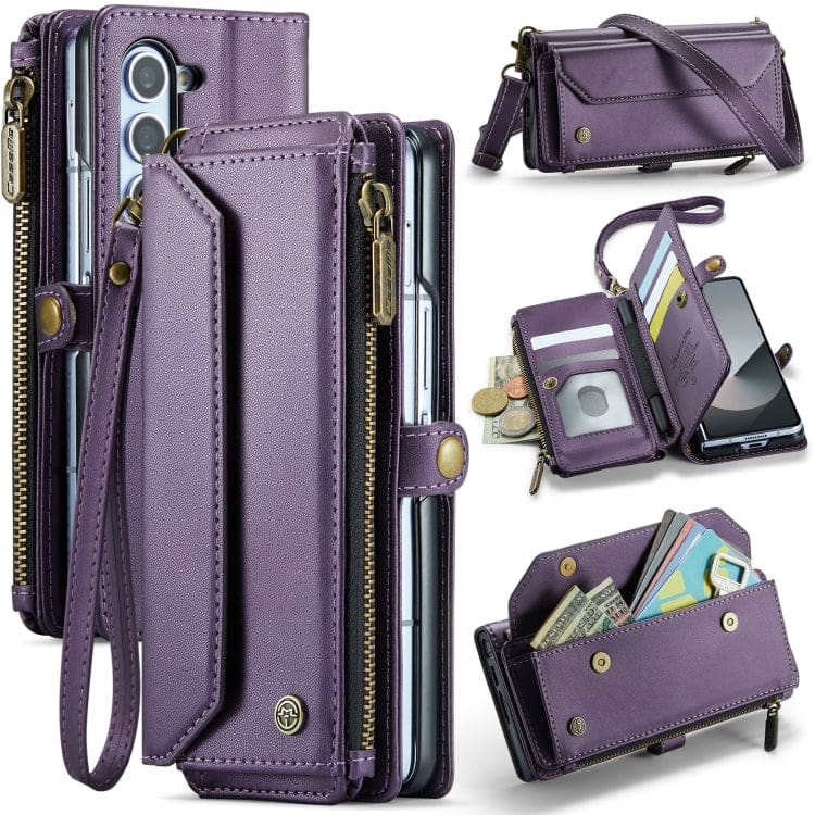 Samsung Galaxy Z Fold 5 CaseMe C36 Wallet, 7 Card Slots, Cash Pocket, Zipped Coin Wallet - Image 8