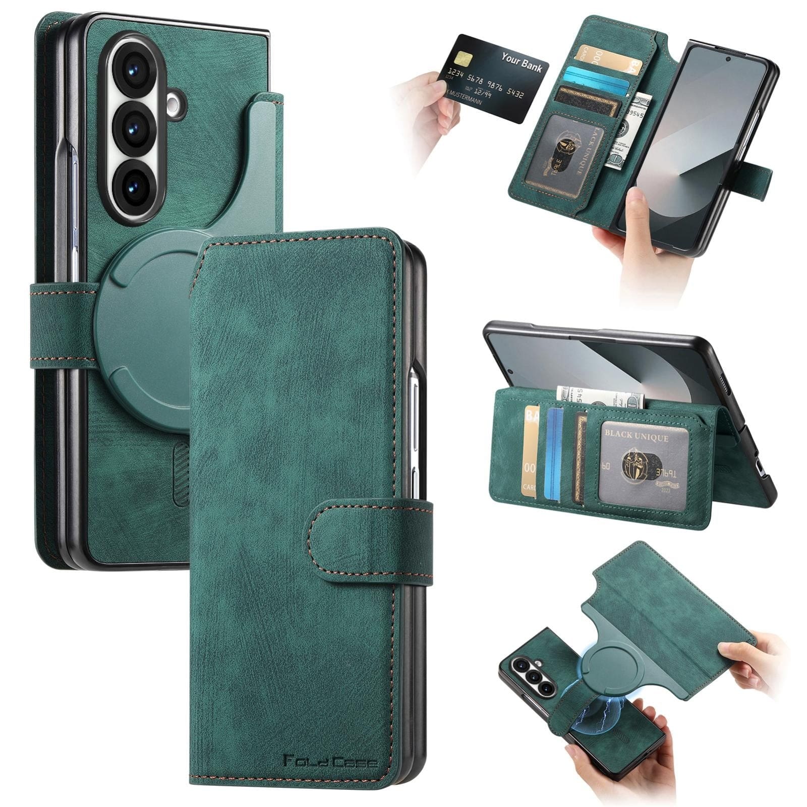 Samsung Galaxy Z Fold 7 CaseNeo MW-03 2-in-1 Detachable Flip Cover Wallet