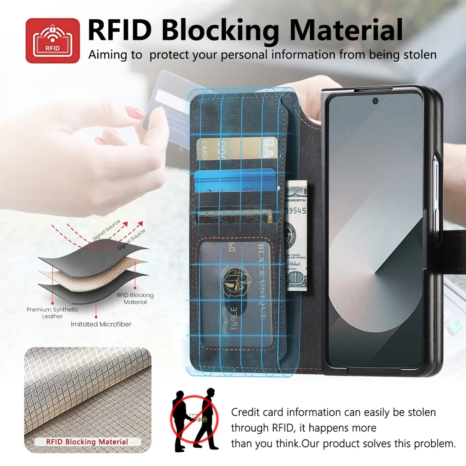 Samsung Galaxy Z Fold 7 CaseNeo MW-03 2-in-1 Detachable Flip Cover Wallet - Image 4