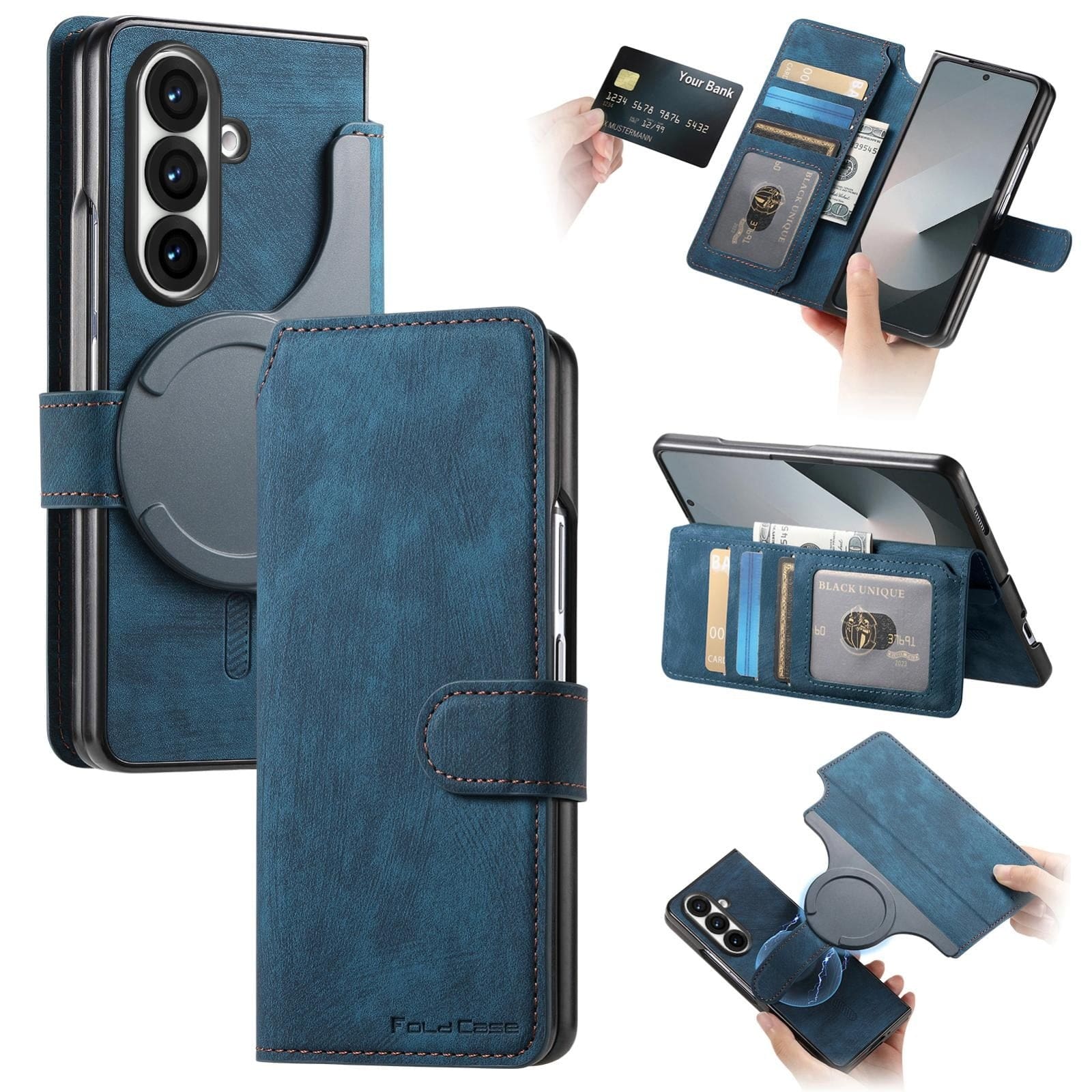Samsung Galaxy Z Fold 7 CaseNeo MW-03 2-in-1 Detachable Flip Cover Wallet - Image 8
