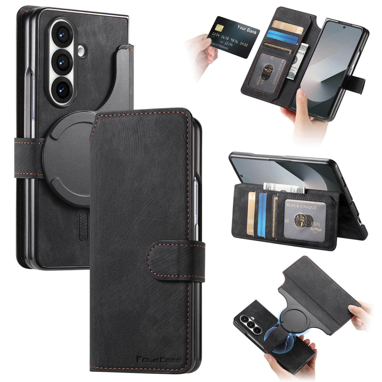 Samsung Galaxy Z Fold 7 CaseNeo MW-03 2-in-1 Detachable Flip Cover Wallet - Image 9