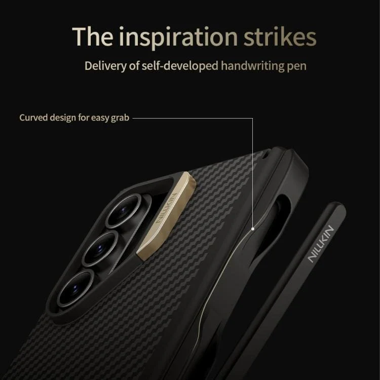 Samsung Galaxy Z Fold 7 - NILLKIN Aramid Fiber Shield Pro Magnetic Case with Stylus - Image 2