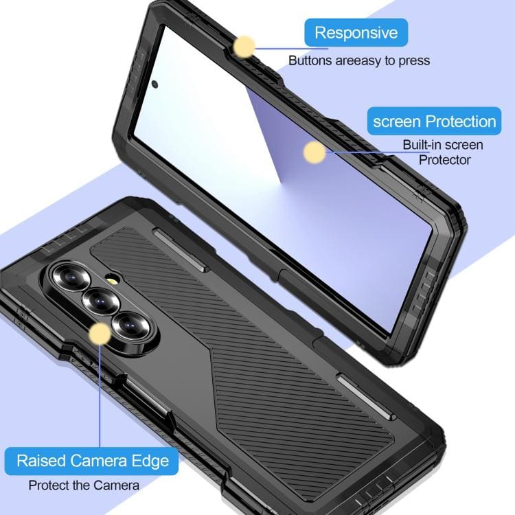 Samsung Galaxy Z Fold7 RedPepper Metal Armor Rugged Metal Frame Case - Image 3