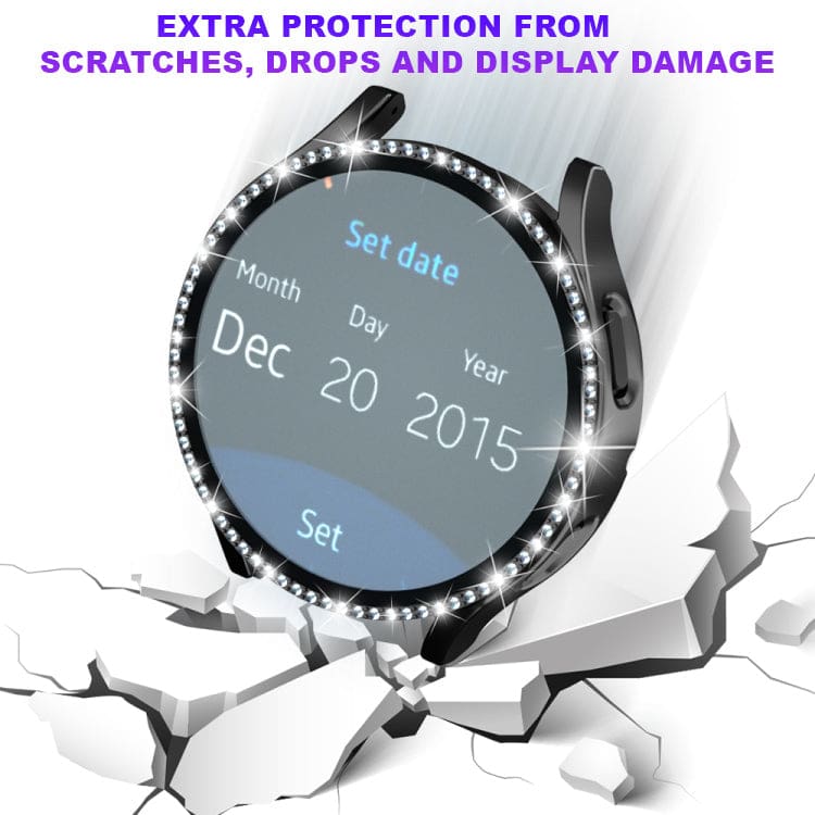 Samsung Galaxy Watch4 / Watch5 40mm Watch Case Protective Cover and Glass Screen Protection, Jewel Surround - Image 4