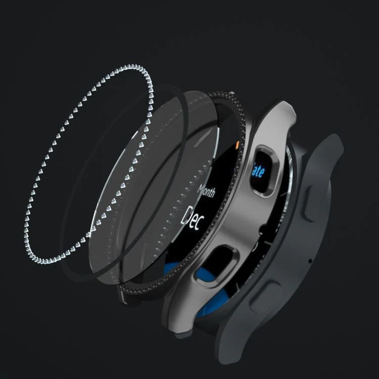 Samsung Galaxy Watch4 / Watch5 40mm Watch Case Protective Cover and Glass Screen Protection, Jewel Surround - Image 5